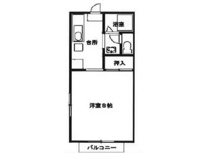 ハウスK .I(1K/2階)の間取り写真