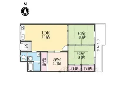 メガロコープ西陣A(4LDK/5階)の間取り写真