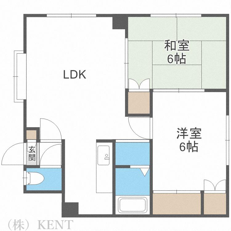 宮崎ハイツII(2LDK/2階)の間取り写真