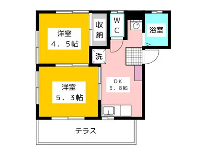 T・HOUSE(2DK/1階)の間取り写真