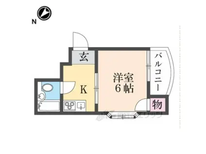 ロイヤルハイツ萱島(1K/2階)の間取り写真