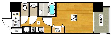 サンレムート・江坂ウエスト(1K/6階)の間取り写真