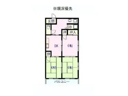 ゴールデンハイツIIB(3DK/3階)の間取り写真