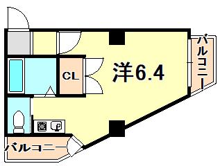 ABCヒルズ六甲(ワンルーム/4階)の間取り写真