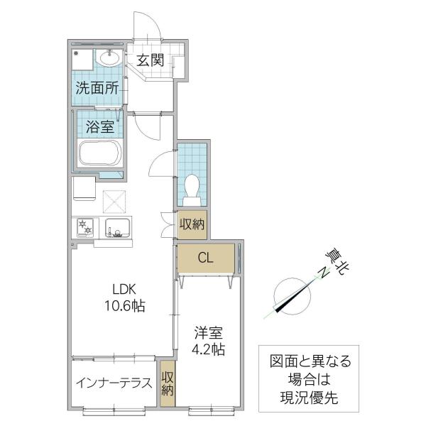 ブルーベリー(1LDK/1階)の間取り写真