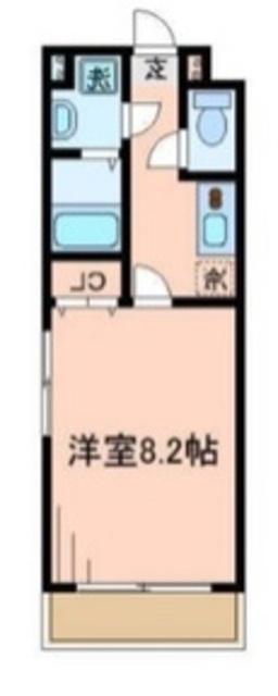 ブリリアント大木II(1K/2階)の間取り写真