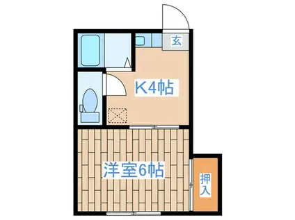 コーポ阿川(1K/2階)の間取り写真