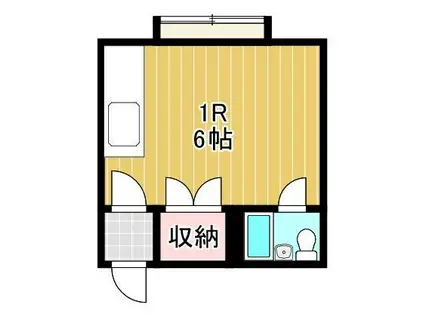 コーポ森(ワンルーム/1階)の間取り写真