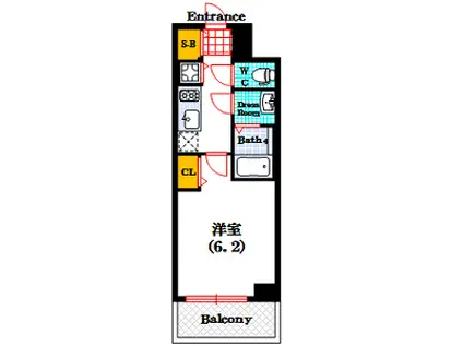 プレサンス高津公園ディオ(1K/4階)の間取り写真