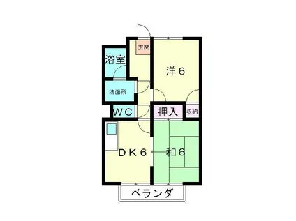 ハイランドⅠ(2DK/2階)の間取り写真