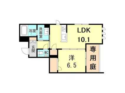 シャーメゾンガーデンズ KNK(1LDK/1階)の間取り写真