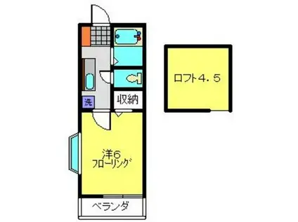 ペガサスA(1K/2階)の間取り写真