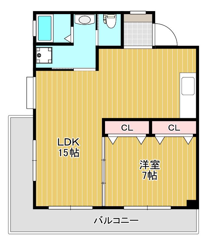第2IMビル(1LDK/6階)の間取り写真