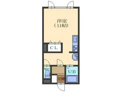 アールズコート美原II(ワンルーム/1階)の間取り写真