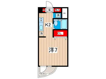 グランメゾン・鮎川(ワンルーム/3階)の間取り写真