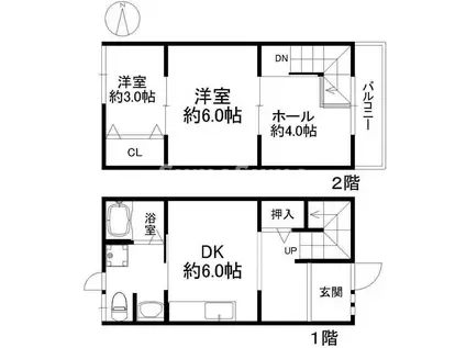 テラスMITO(2DK/1階)の間取り写真