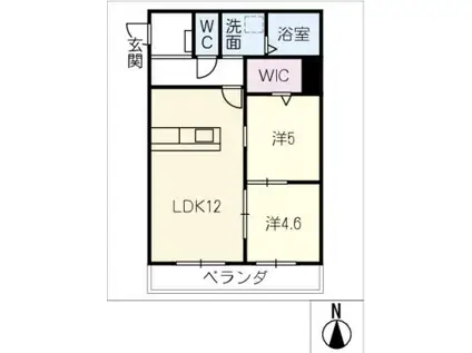 アステローぺ(2LDK/1階)の間取り写真