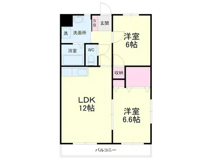 ブライトリー半田山(2LDK/3階)の間取り写真