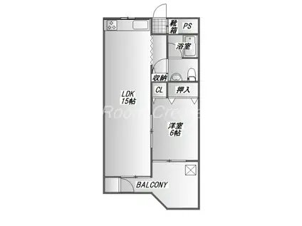 徳島サンハイツ(1LDK/8階)の間取り写真