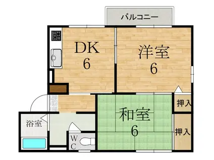 フォレストヒルズ(2DK/2階)の間取り写真