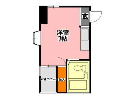 ツインウエスト(ワンルーム/3階)の間取り写真