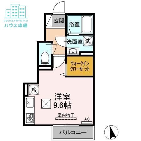 ウィットPSI(ワンルーム/1階)の間取り写真