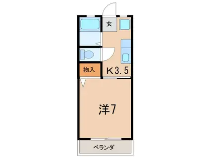 チェリーハイム(1K/2階)の間取り写真