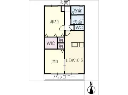 レトアSAWA(2LDK/2階)の間取り写真
