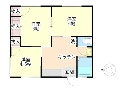 レジデンス渡利(3K/1階)の間取り写真