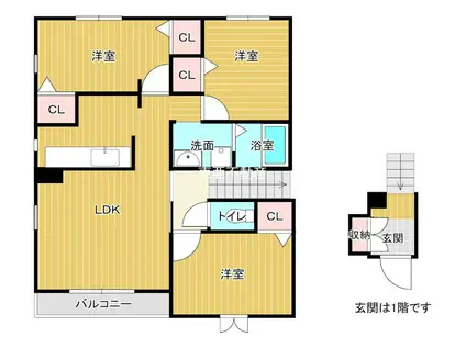 シャンブレー(3LDK/2階)の間取り写真