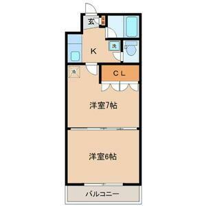 イーグルハイツ萩野町(2K/4階)の間取り写真