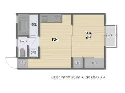 ラ・セレーネF(1LDK/1階)の間取り写真