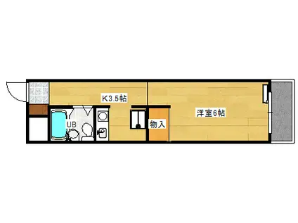 エルハイム庚午A棟(1K/4階)の間取り写真