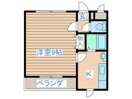 コテージ北山(1K/2階)の間取り写真