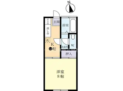 栄コーポ(1K/2階)の間取り写真