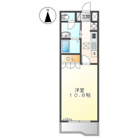 IVY COURT(1K/1階)の間取り写真