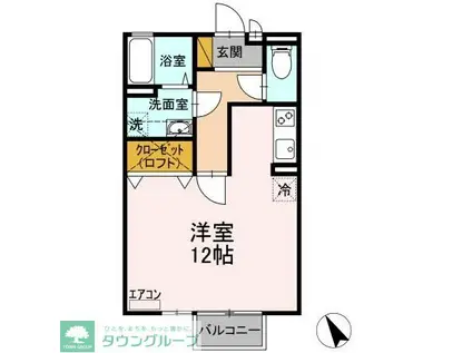 クレールコート(ワンルーム/2階)の間取り写真