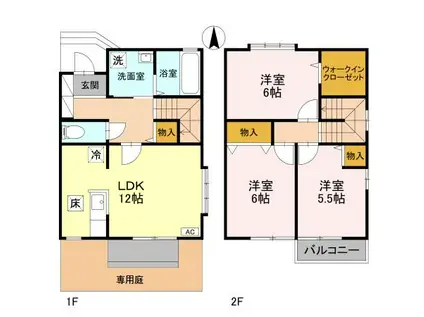 ピュールM(3LDK/1階)の間取り写真