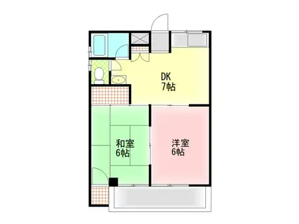 マンション桂C(2DK/2階)の間取り写真