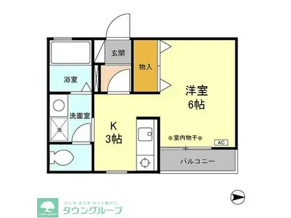 フルール(ワンルーム/2階)の間取り写真