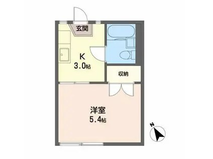 コーポ33(1K/1階)の間取り写真