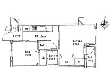ステージ中馬込(1SK/1階)の間取り写真
