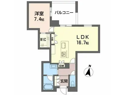 LUANA KAMISUGI(1LDK/3階)の間取り写真