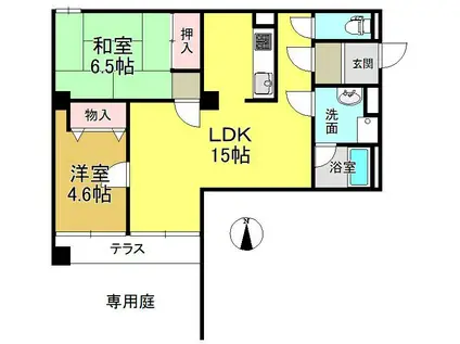 ヴィンテージハウス大和高田(2LDK/1階)の間取り写真