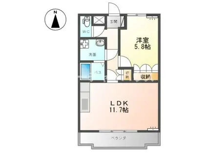 フォル・ルスト(1LDK/1階)の間取り写真