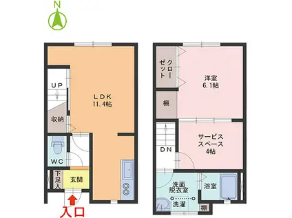 REXZY(1SLDK/1階)の間取り写真