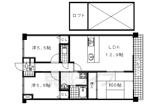 AZハウス(3LDK/5階)の間取り写真