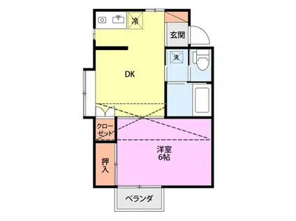 アルカディア(1DK/1階)の間取り写真