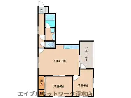 エクセルK(2LDK/3階)の間取り写真