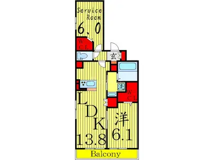 グランフォレ(1SLDK/3階)の間取り写真